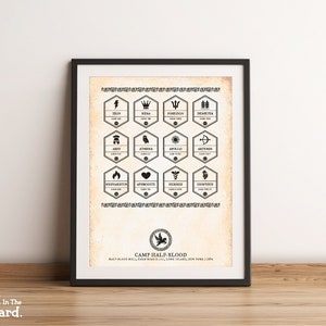 Camp Halfblood Poster, Percy Jackson Merch, Camp Half Blood wall art, Heroes of Olympus, Greek Mythology poster, Book Nerd print