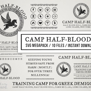 Camp Halfblood svg files, Camp Half Blood 10 file megapack, Percy Jackson instant digital download, Percy Jackson svg, PJO svg, PJO digital