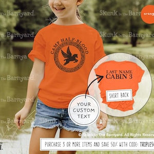 Custom Camp Halfblood 2-sided kid Shirt, Percy Jackson merch, pjo child tee, Camp Half Blood personlized youth tshirt, pjo Shirt, pjo merch