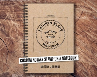 Personalized Notary Nerd Notebook, Custom Journal for Notary Public, Funny Gift for Notary, Mobile Notary Marketing, Loan Signing Agent