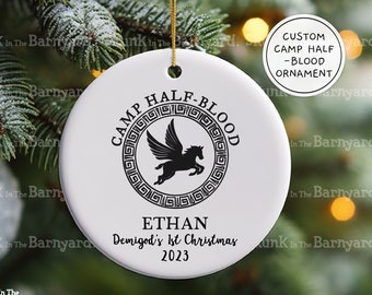 Custom Camp Half-Blood ornament, Percy Jackson Merch, demigod baby first ornament, baby shower gift, pjo ornament, pjo merch