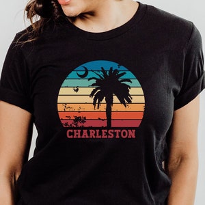 Charleston Shirt, Charleston South Carolina Tshirt, Retro Rainbow Charleston Tee, Charleston souvenir shirt, Charleston gift, SC shirt