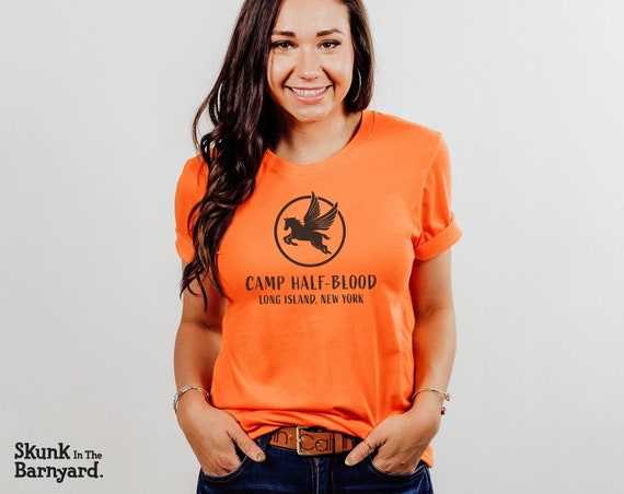 Camp Half blood Long Island Sound Orange T shirt Percy Jackson Womens sizes