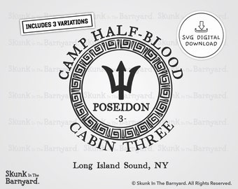 Camp Halfblood Poseidon Cabin svg file, Camp Half Blood digital download, Percy Jackson svg, Percy Jackson downloadable, PJO svg Cabin Three