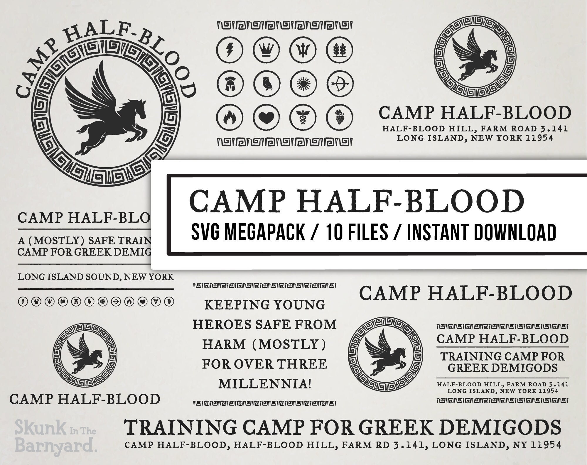 Percy Jackson Camp Half blood Demigods Cabin Pins