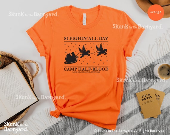 Camp Half Blood Kids T-Shirt Orange Pegasus Percy Jackson Greek