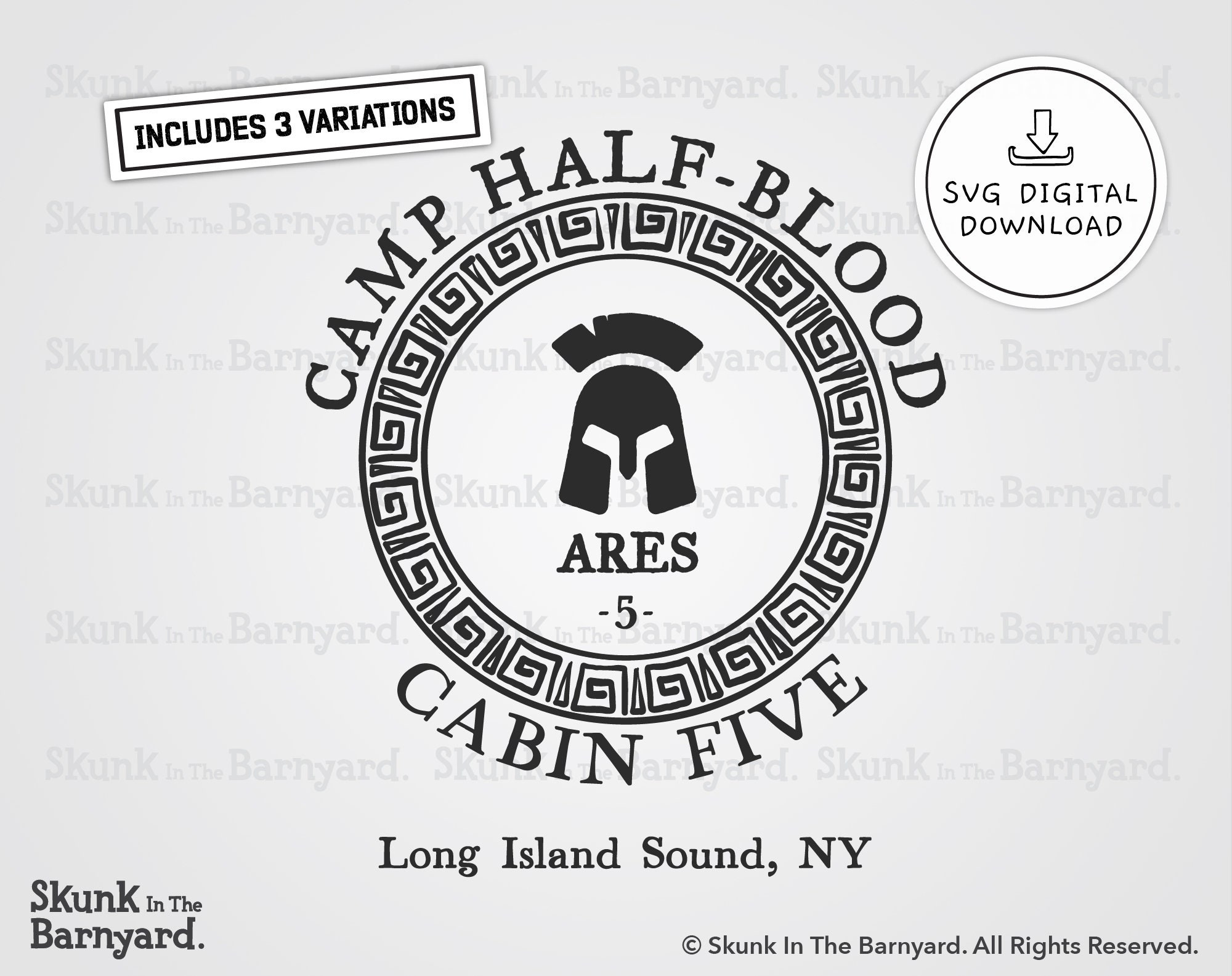 Percy Jackson - Camp Half Blood with Cabin Number, Logo, and Name