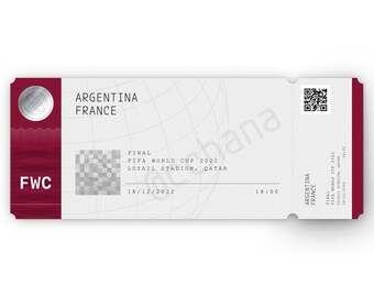 FIFA World Cup Final 2022 Football Ticket Memorabilia A5 art print