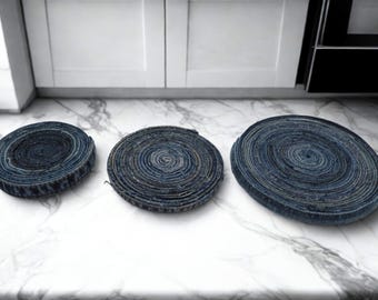 Handmade Hot Topflappen | Upcycled Denim aus Jeansnähten