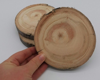 Rohschnitt Unpolierte Holz Scheiben