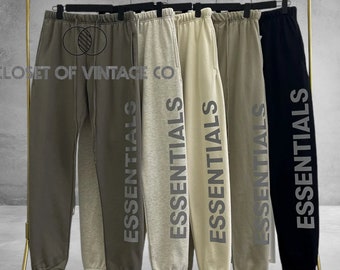 Pantaloni sportivi oversize in cotone Essentials, pantaloni streetwear riflettenti, pantaloni urbani larghi