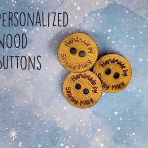 Personalized Wood Buttons - 1 Inch Diameter