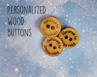 Personalized Wood Buttons - 1 Inch Diameter