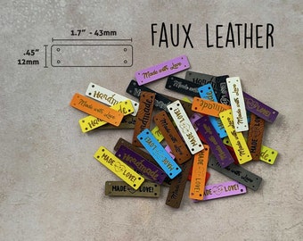 Faux Leather Knitting Tags - Small Bars