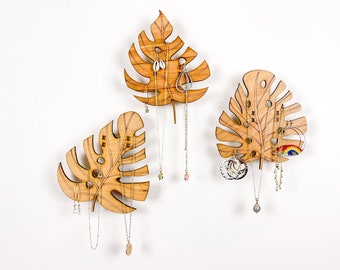 Monstera Leaves Set of Three Jewelry Holder