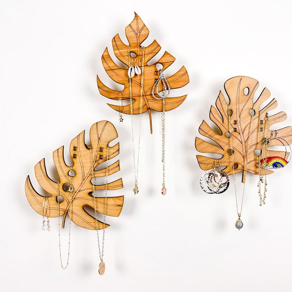 Monstera Leaves Set of Three Jewelry Holder