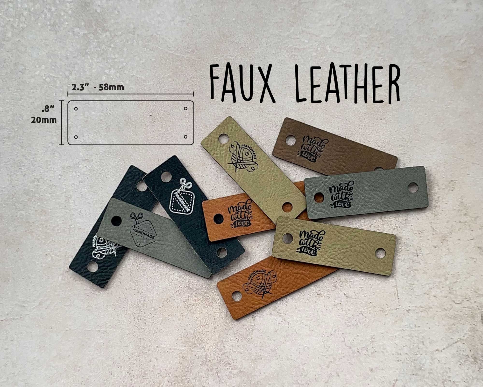 Custom Faux Leather Tags With Rivets, Personalized Labels With Your Own  Logo, Tags for Handmade Items, for Knitting and Crochet,3x0.85 Inch 