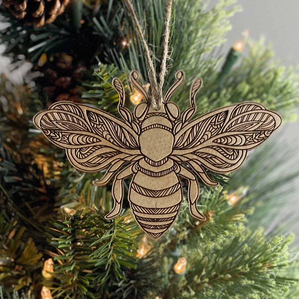 Bumble Bee Wood Rustic Ornament