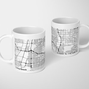 Personalisierte Schwarz-Weiß-Stadtplan Tasse