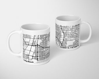 Personalized BLACK AND WHITE City Map Mug