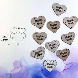 Leather Garment Tags - Hearts