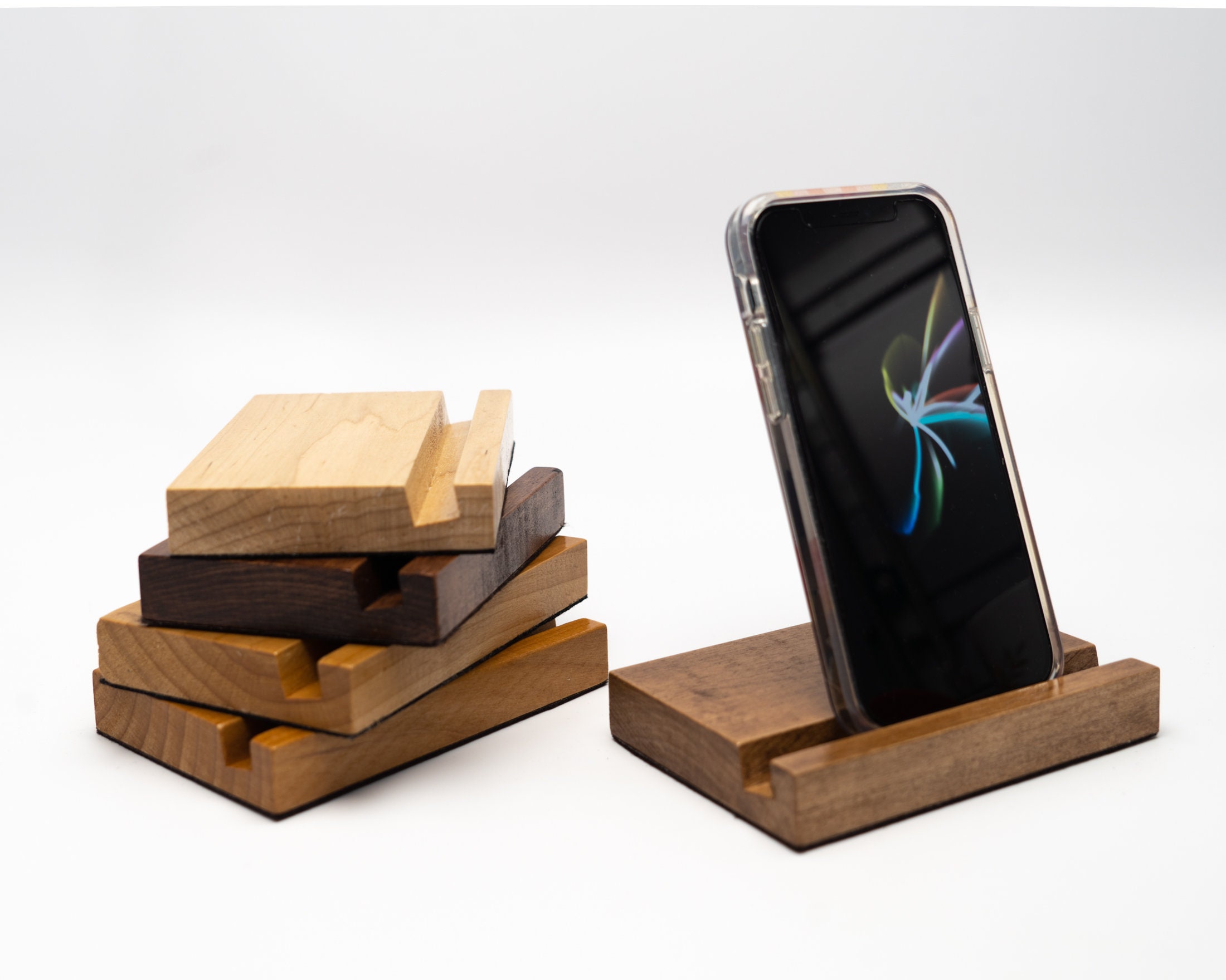 Wooden Smartphone Cell Phone Holder Cute Desktop Stand Holder