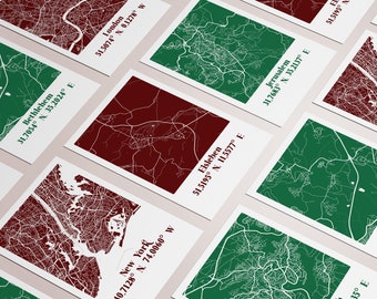 Christmas Card Maps Variety Pack