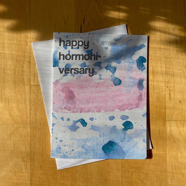 Happy Hormoniversary Card - Transgender Support Card