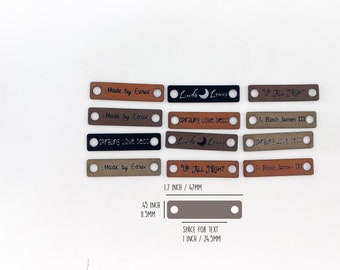 Faux Leather Knitting Tags - Small Bars with Yarn Holes