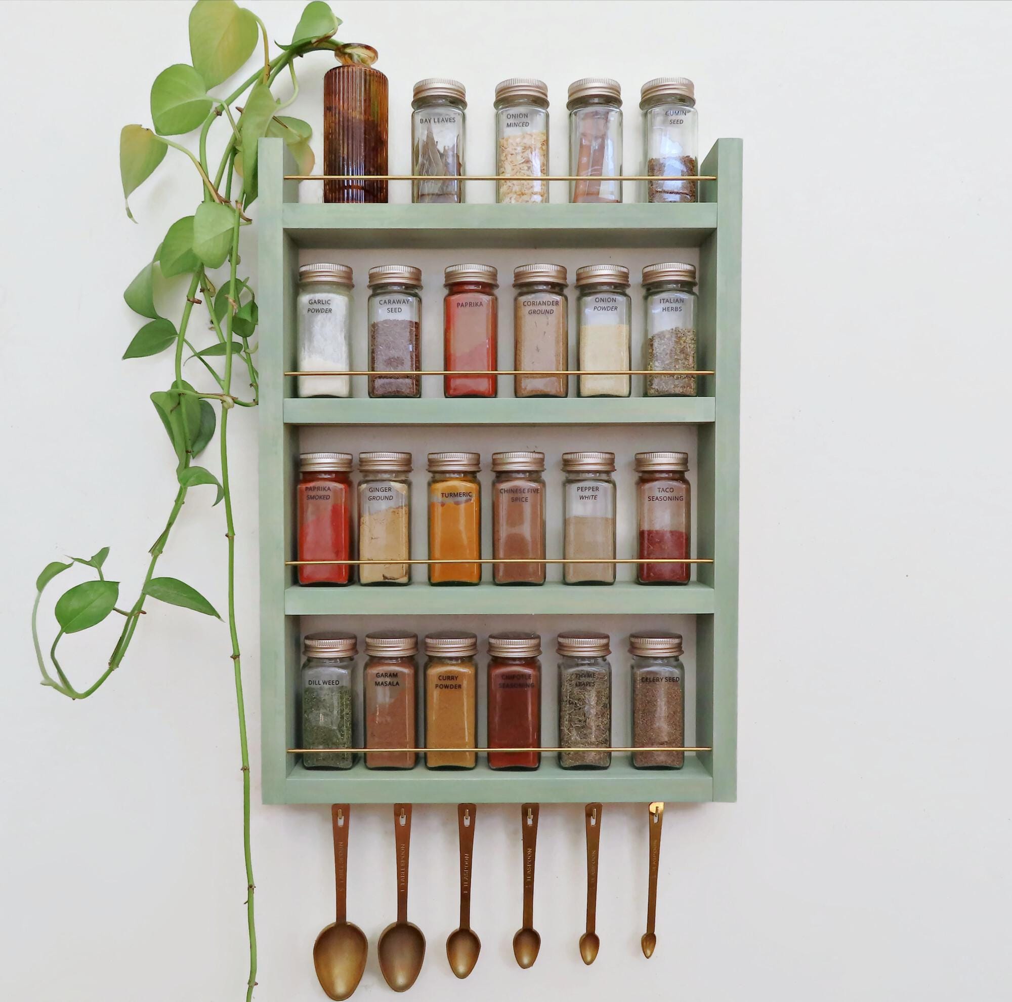 Handcrafted Spice Rack in Solid Wood: Lenox Spice Village Display With ...