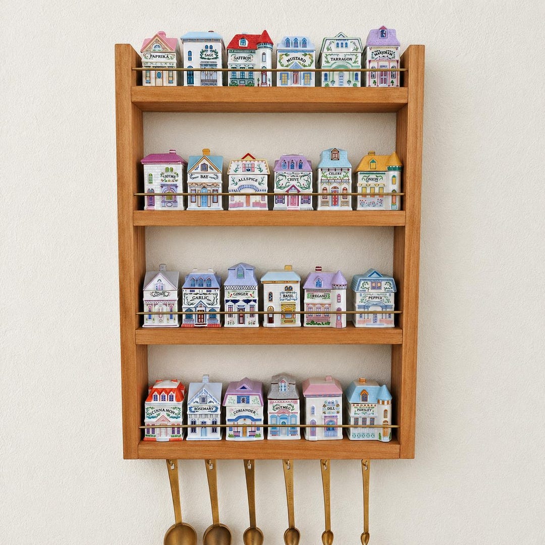Spice Rack for Lenox Spice Village, Wood Spice Rack, Hanging Kitchen ...