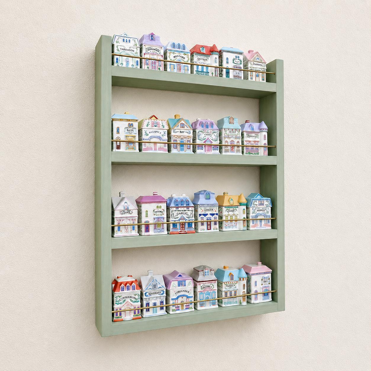 Lenox Spice Village Display Spice Rack in Solid Wood With Your Choice ...