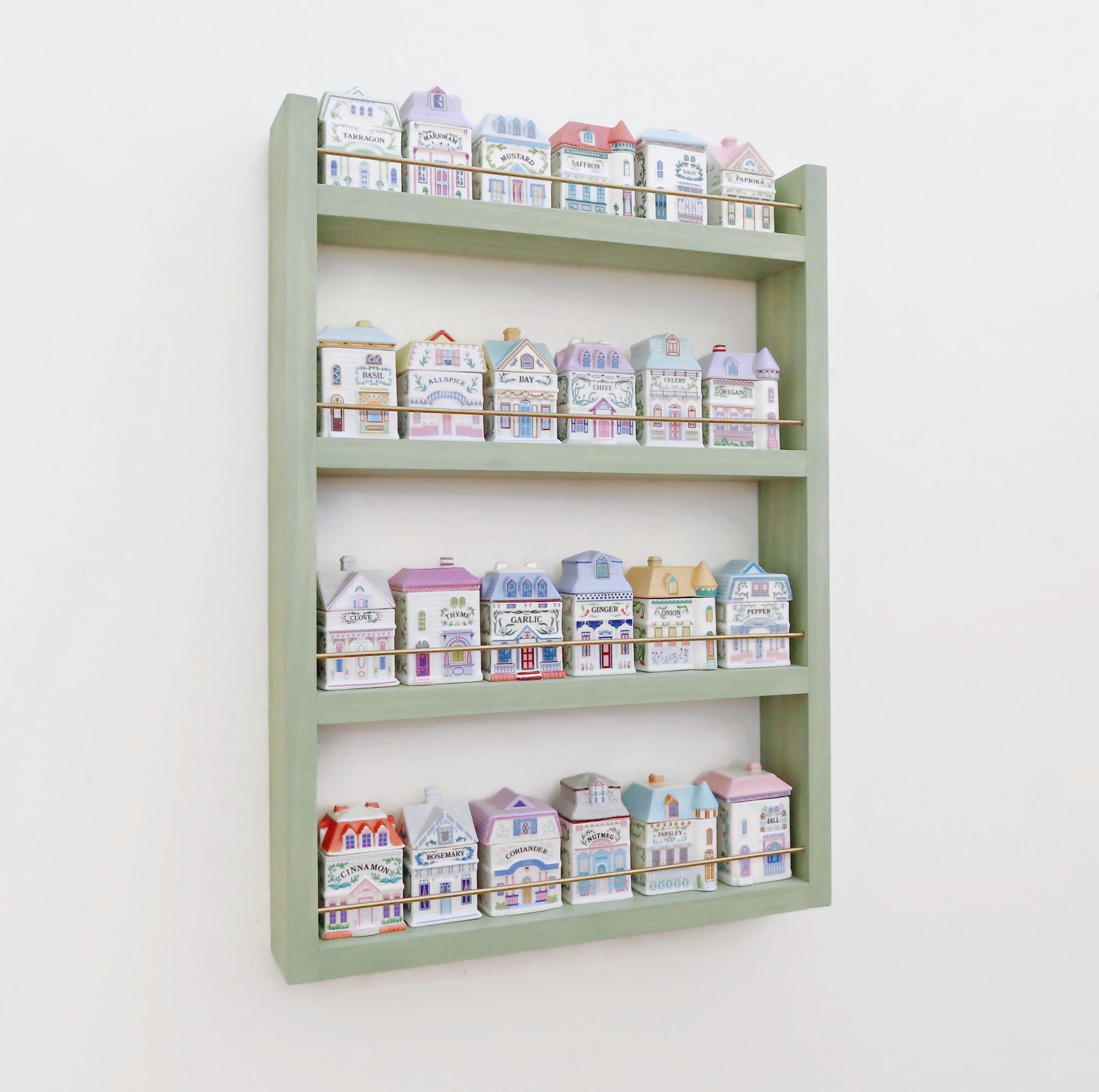 Handcrafted Spice Rack in Solid Wood: Lenox Spice Village Display