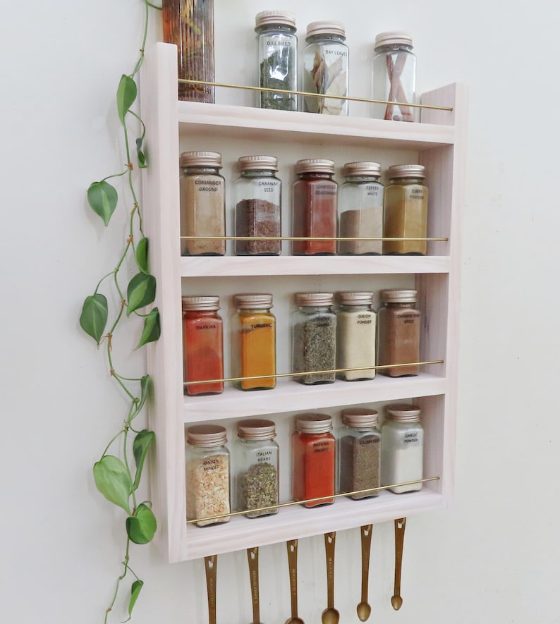 Handcrafted Spice Rack in Solid Wood: Lenox Spice Village Display With ...