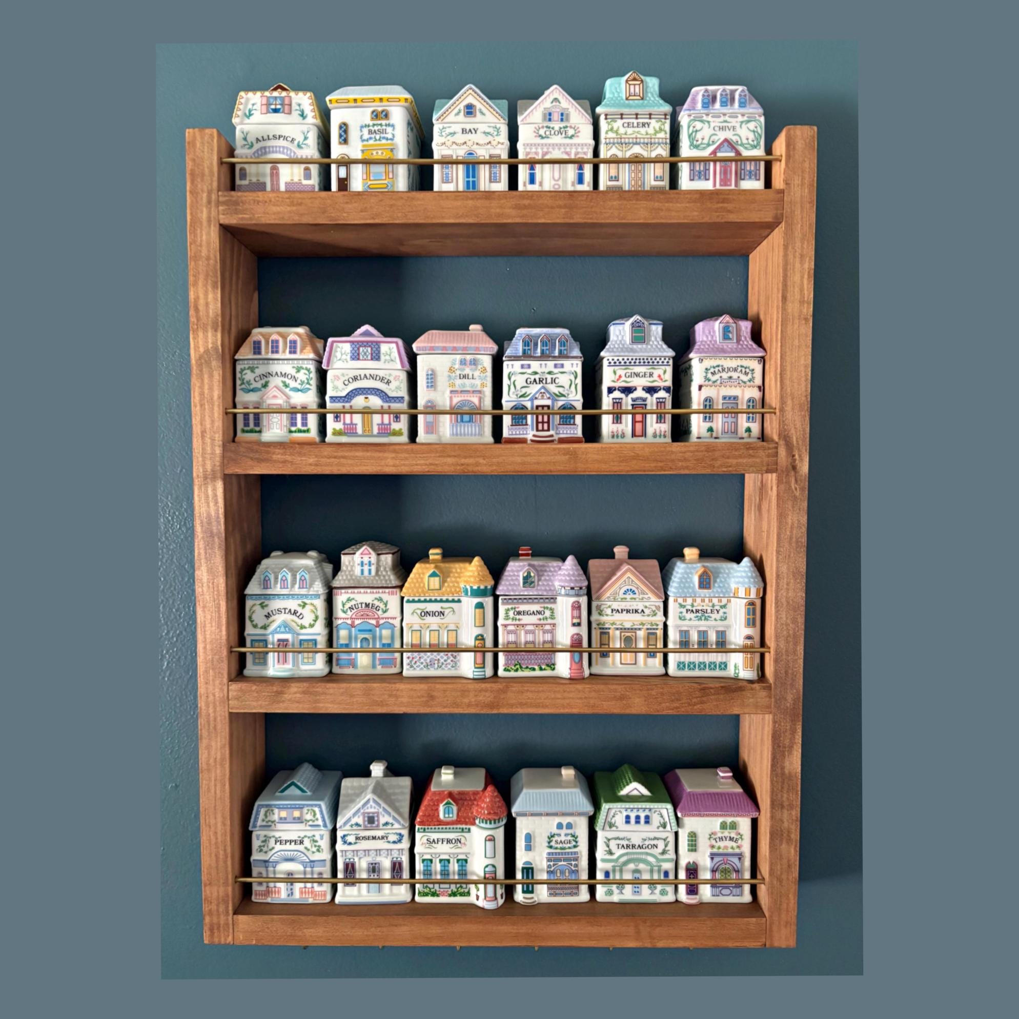 Spice Rack for Lenox Spice Village, Wood Spice Rack, Hanging