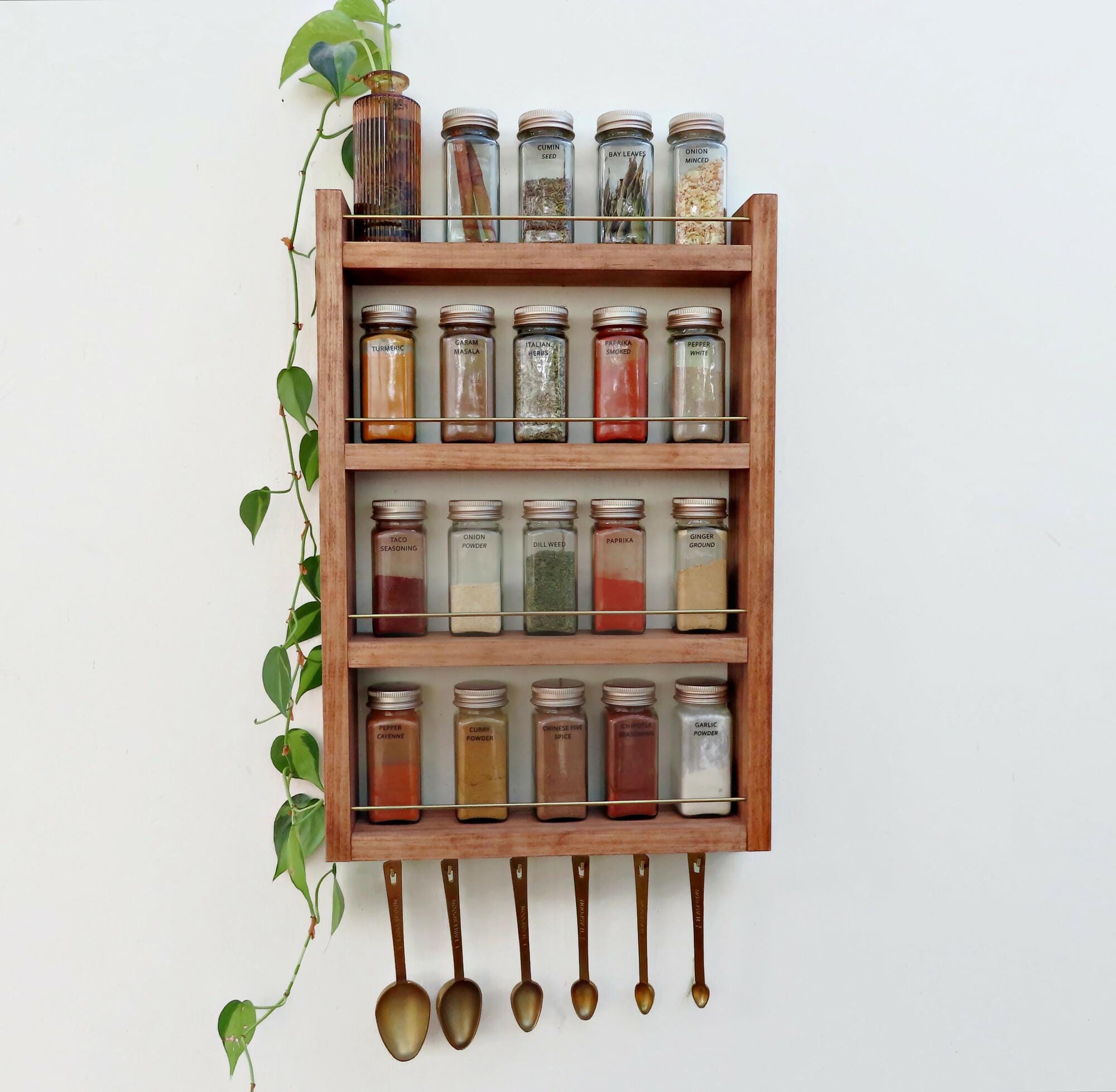 Handcrafted Spice Rack in Solid Wood: Lenox Spice Village Display With ...