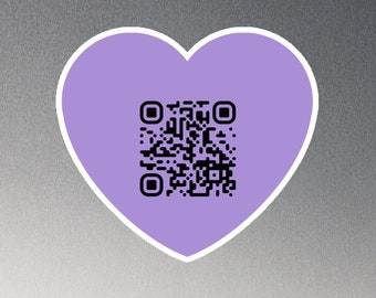 Purple Heart Emoji Personalized QR Code Die-Cut Magnets | Social Media Merch | TikTok Gift | Facebook Fan