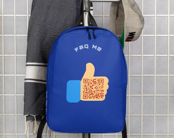 Preguntas frecuentes Me Mochila con código QR personalizada / Regalo para Influencer / Youtuber Merch / Fan de Facebook