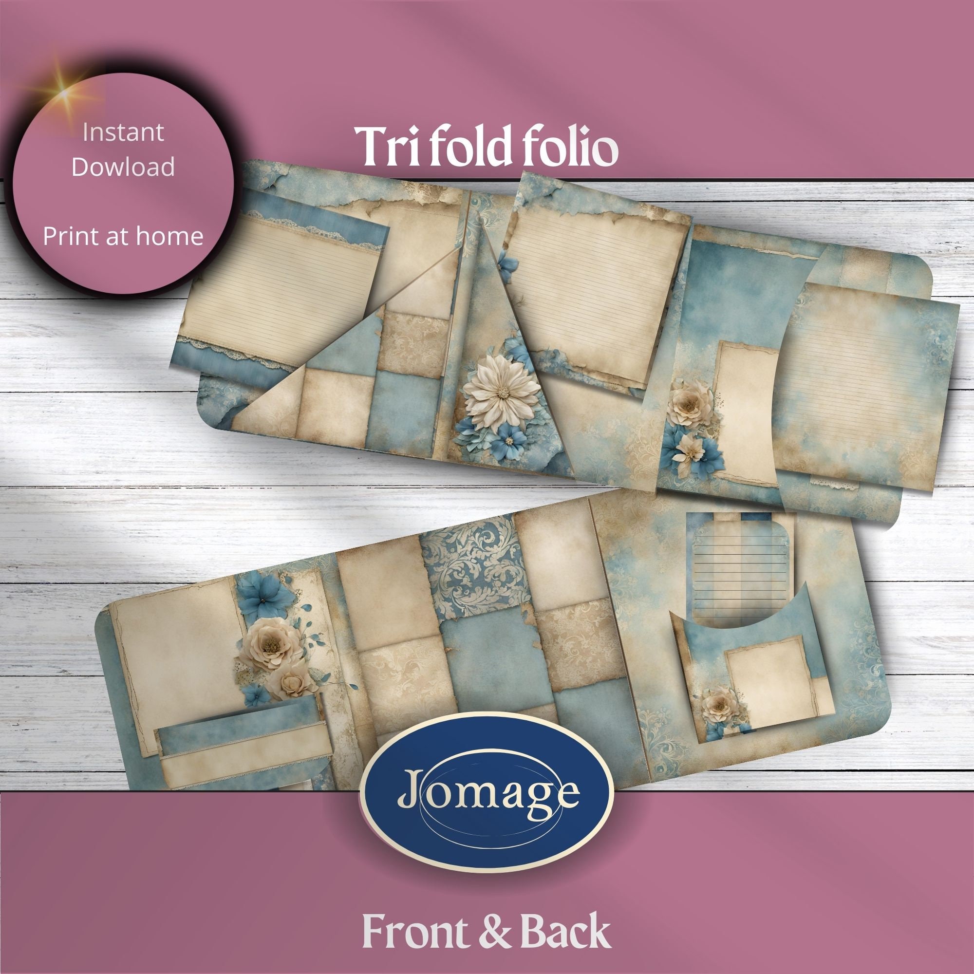 Junk Journal Tri Fold Folio to Make Yourself in a Nice Basic Style in ...