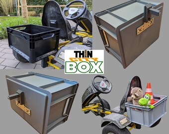 Box / Gepäckträger für Berg GoKart XL SCHWARZ Neu, stabil, mach dein GoKart zum PickUp, wie Kettcar, Tretauto, Zubehör