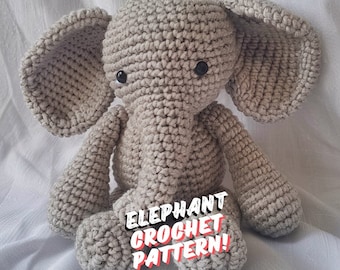 Crochet Pattern Elephant - Elephant Crochet Amigurumi, Crochet Elephant Pattern DIY, Elephant Amigurumi Pattern, amigurumi pattern elephant
