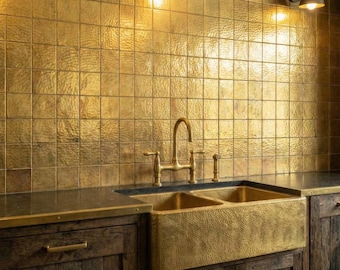 Płyta ścienna z kutego mosiądzu, nielakierowana, marokańska, metalowa