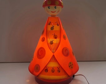 Vintage ladybug artisanal children's lamp