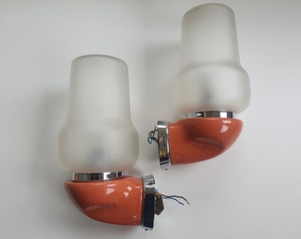 Pair of designer ceramic wall lights