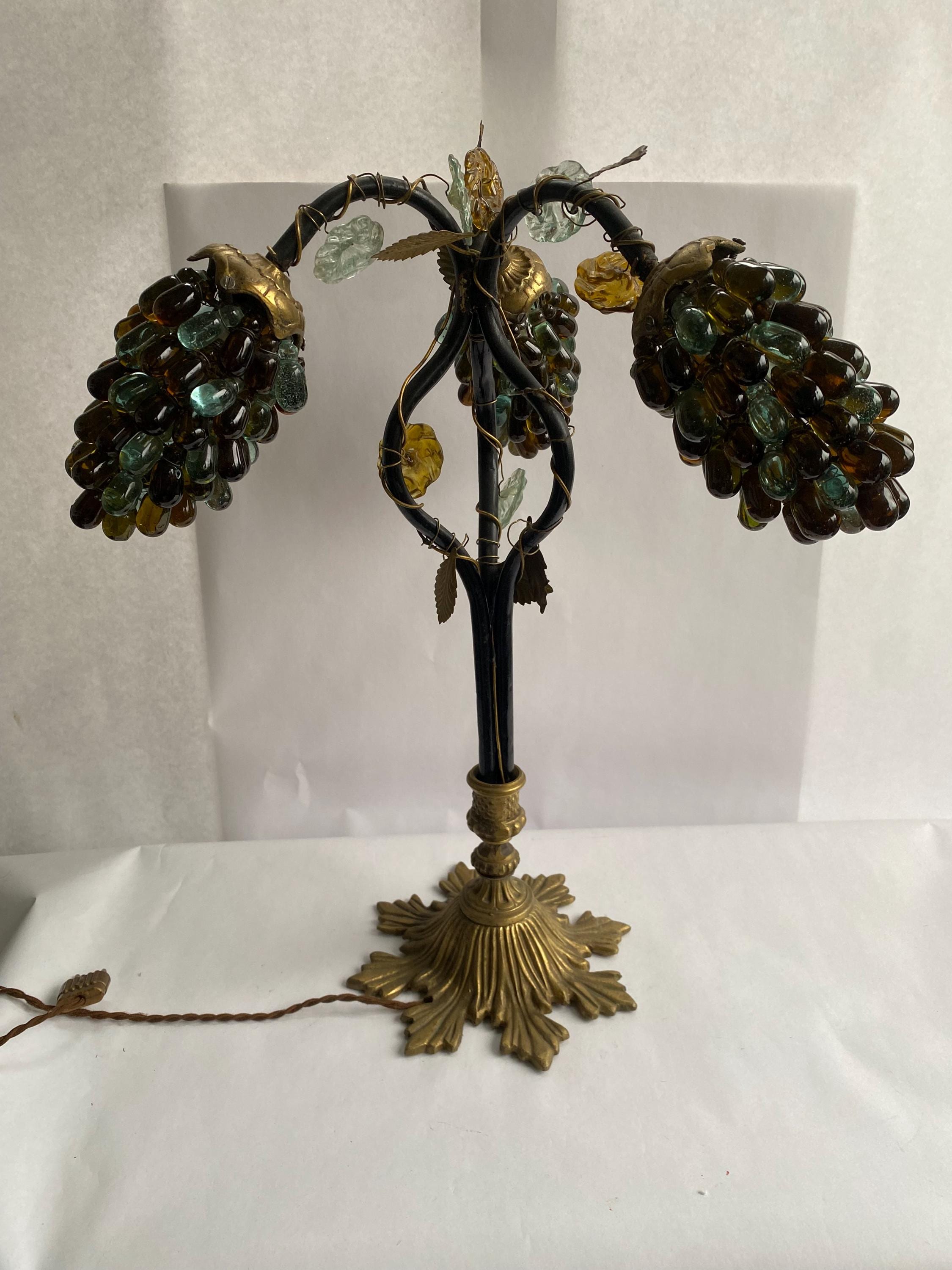 Grappe de raisin en verre - Décoration