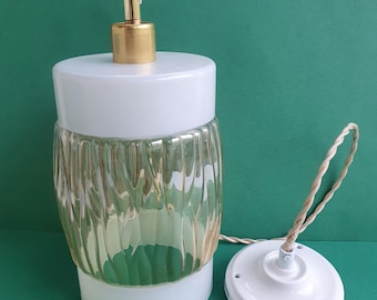 Vintage glass hanging lamp