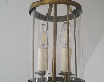 Linterna de cristal transparente redonda vintage