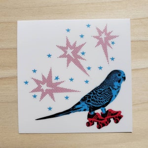 Roller Skating Parakeet - Budgie Bird - Roller Derby Stickers - Roller Skates -  Parakeet Sticker - Weather Proof Sticker - Laptop Sticker