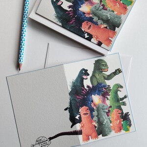 Biglietti vuoti Godzilla - Biglietto di auguri vuoto - Biglietti vuoti giocattoli Godzilla vintage - Arte giocattolo vintage - Regalo divertente e stravagante - Biglietti per tutte le occasioni