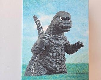 Vintage Godzilla Blank Single Card - Godzilla Emerging From the Ocean